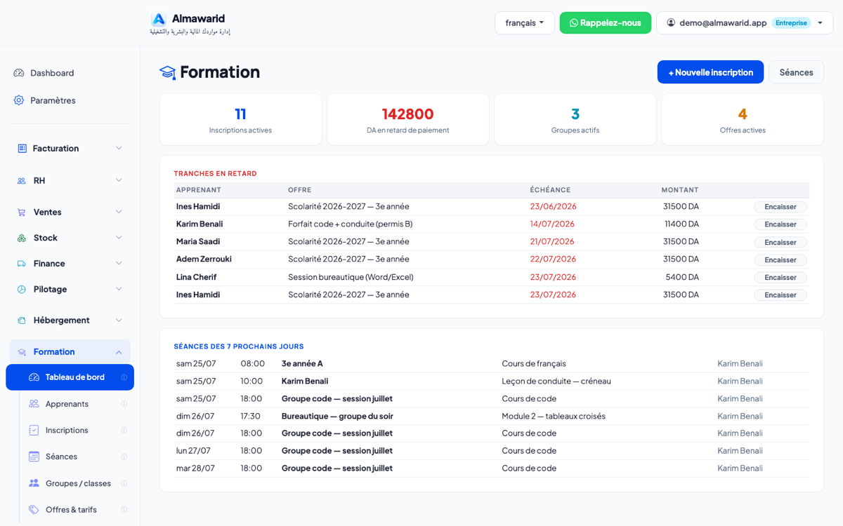 Suivre les paiements par tranches (le cœur du module) — Almawarid